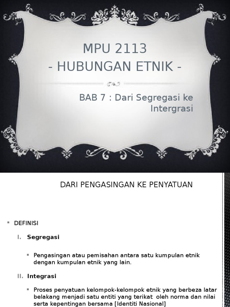 Bab 7 Dari Segregasi Ke Intergrasi Pdf