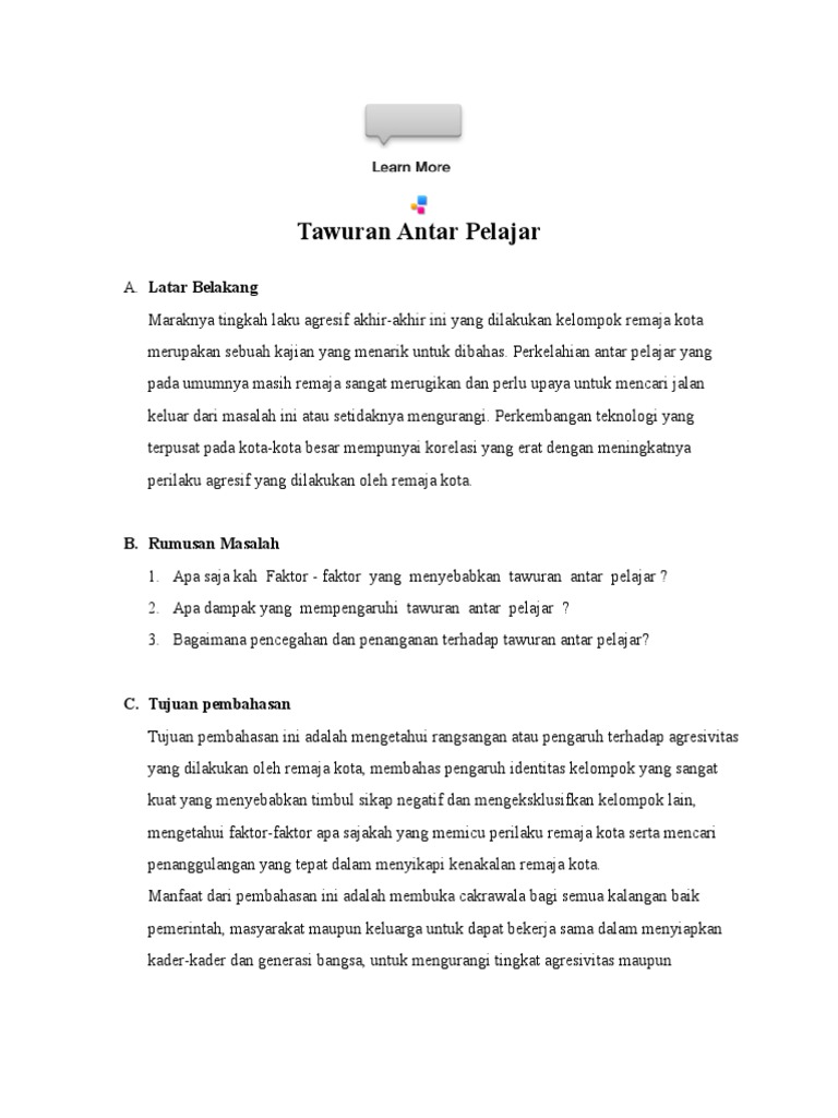 Faktor Yang Mempengaruhi Tawuran Antar Pelajar Tutorial Lif Co Id