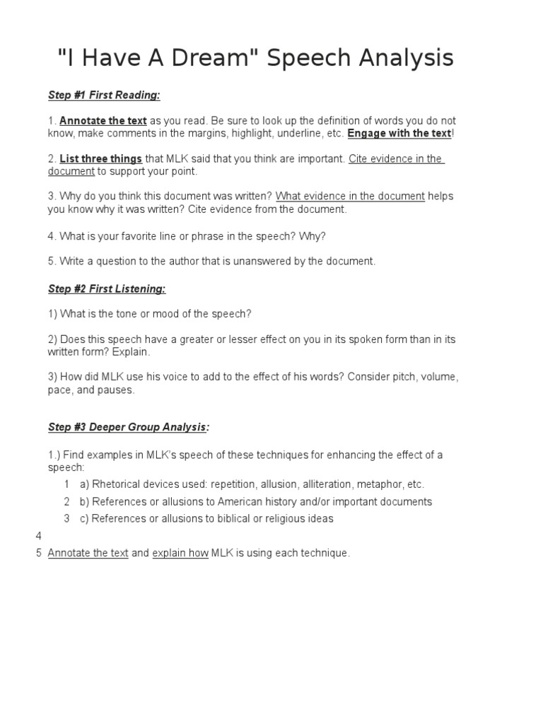 I Have A Dream Speech Analysis