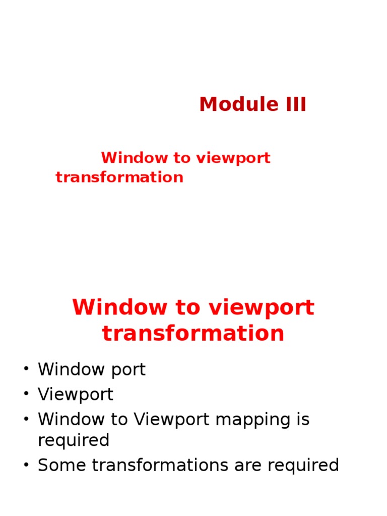 Window To Viewport Transformation PDF Teaching Mathematics Scientific Modeling