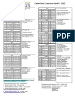 CALENDÁRIO 2015 Extensivo Manhã