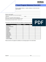 Summer Work Travel Reference Form 2015