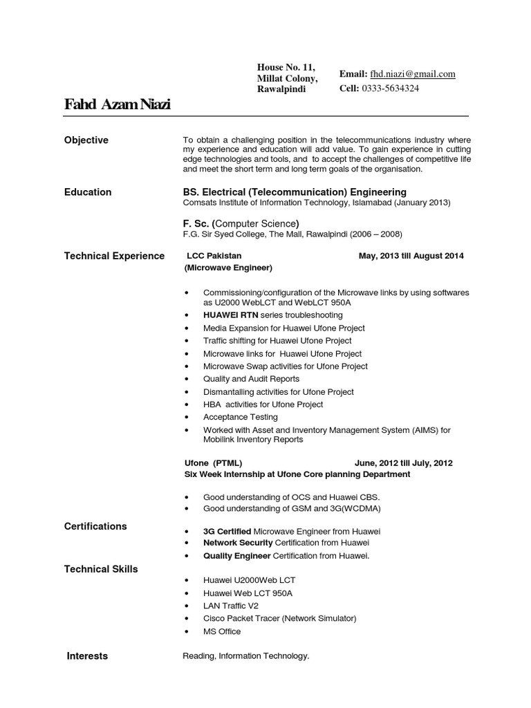 Fahd Azam Resume | PDF