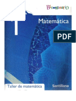 Taller de Matemáticas Libro 1° Medio Bicentenario Editorial Santillana