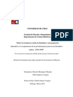 Entre La Resistencia Contra La Dictadura y Una Propuesta Alternativa: La Experiencia de La Juventud Pincoyana en La Dictadura Militar. 1980-1990