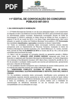 11ª Convocação Concurso 001-2013 Fadesp