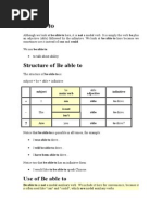 Be Able To | PDF | Verb | Grammatical Tense