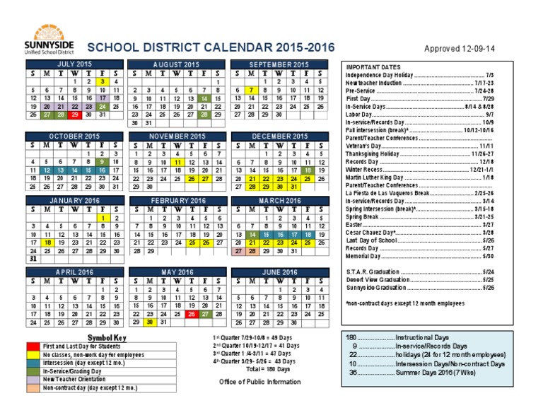 Susd 2015-2016 Calendar | PDF | Public Holiday | Festival