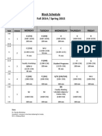 Block Schedule Fall 2014/Spring 2015