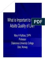 What Is Important To Older Adults Quality of Life?