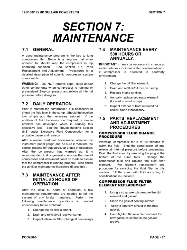 Vanair Compressor Maintenance Manual PDF Troubleshooting Valve