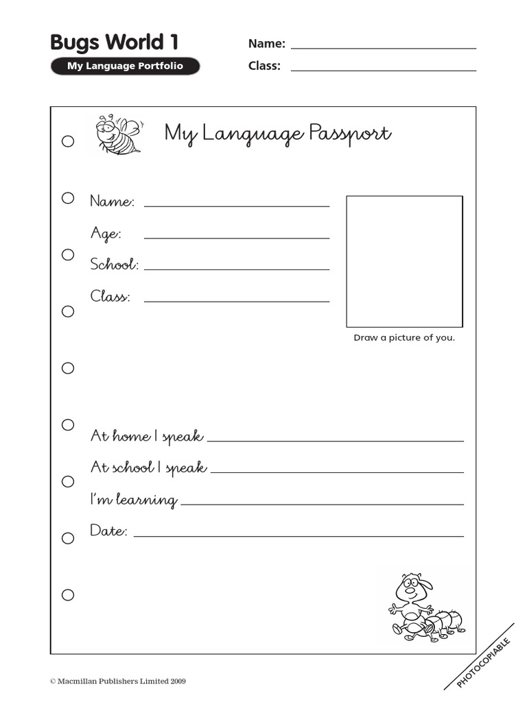 My Language Passport: Bugs World 1 | PDF
