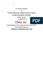 Summer Training Report of ING-Vysya Bank Ltd.