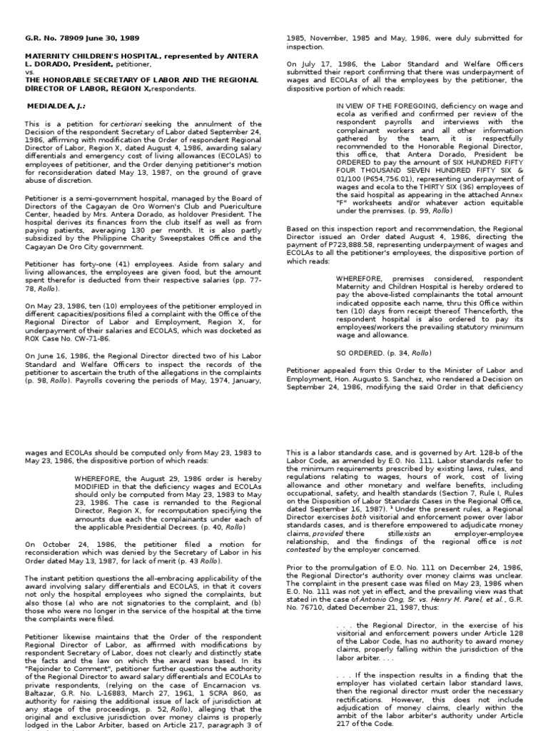 Labor Case on Salary Differentials | PDF | Arbitration | International ...