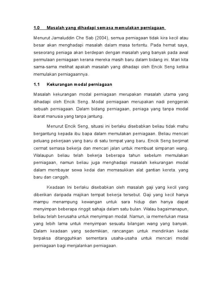 Masalah Yang Dihadapi Semasa Memulakan Perniagaan Pdf