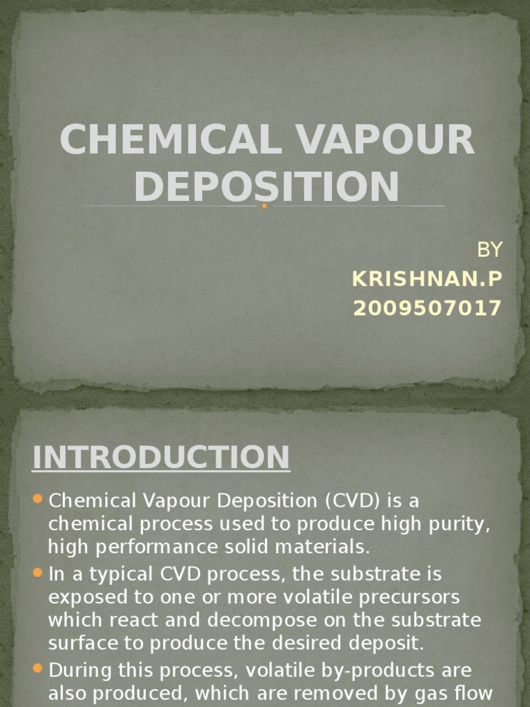 Overview of Chemical Vapour Deposition | PDF | Chemical Vapor ...