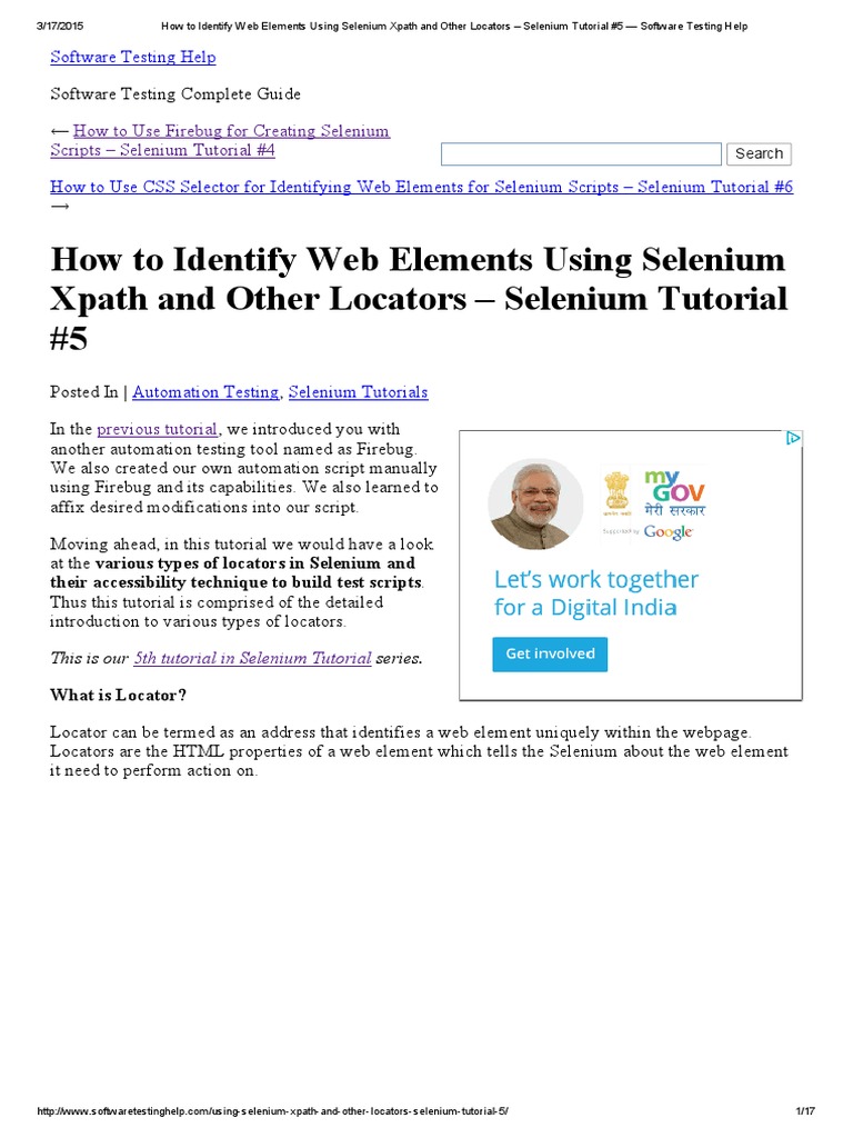 How To Identify Web Elements Using Selenium Xpath and Other Locators ...