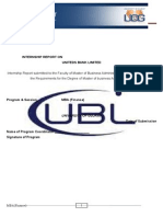 Internship Report on Uniteds Bank Limited