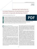 Implementing Intensive Tact Instruction To Increase Spontaneous Mands