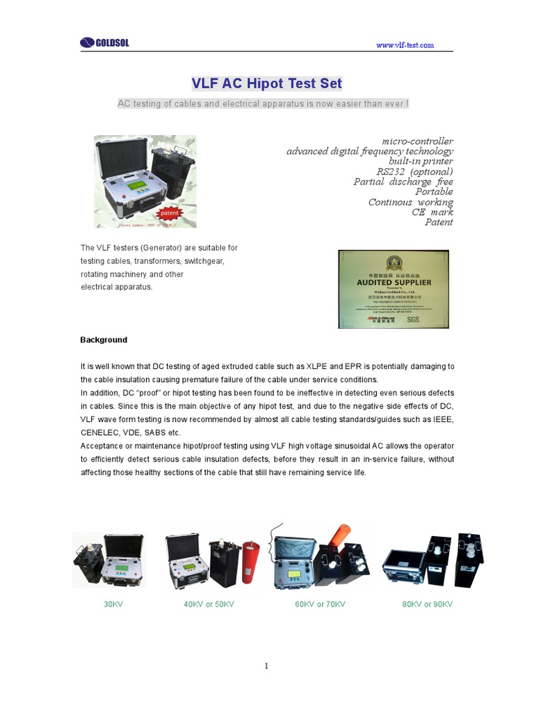 Cable Hipot Test Procedure Pdf – High Potential Cable Acceptance Test ...