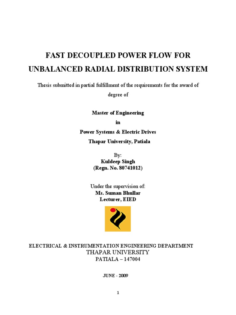 Fast Decoupled Power Flow in Radial Systems | PDF | Electric Power ...