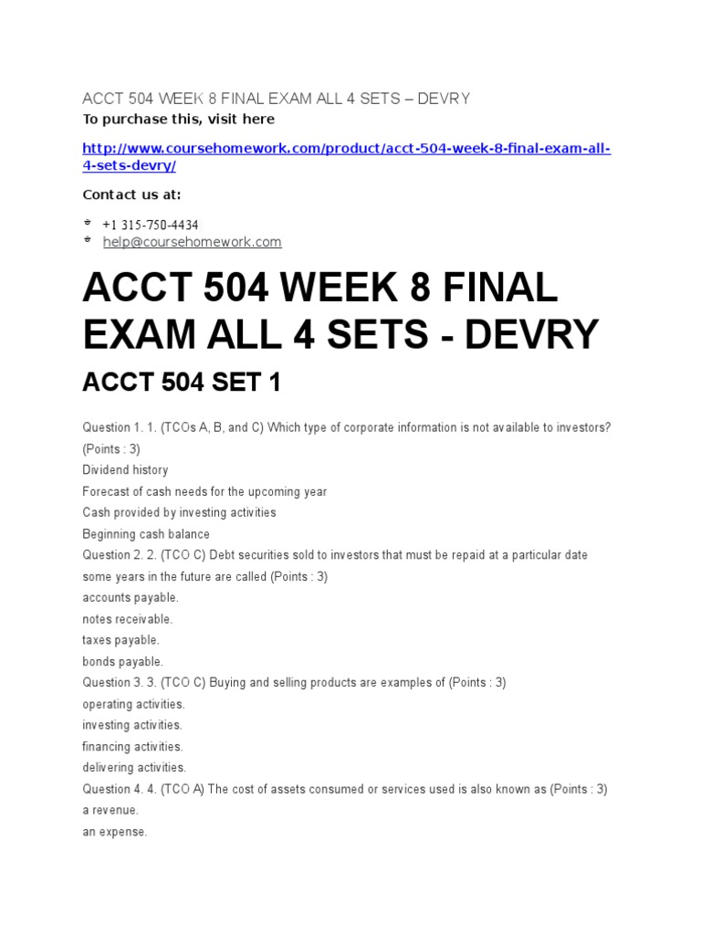 Devry acct 346 all weeks homework assignments latest 2015 essay 05 picture