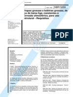 NBR 5008 - Chapas Grossas e Bobinas Grossas de Aco de Baixa Liga Resistentes a Corrosao Atmosferica Para Uso Estrutural - Requisitos