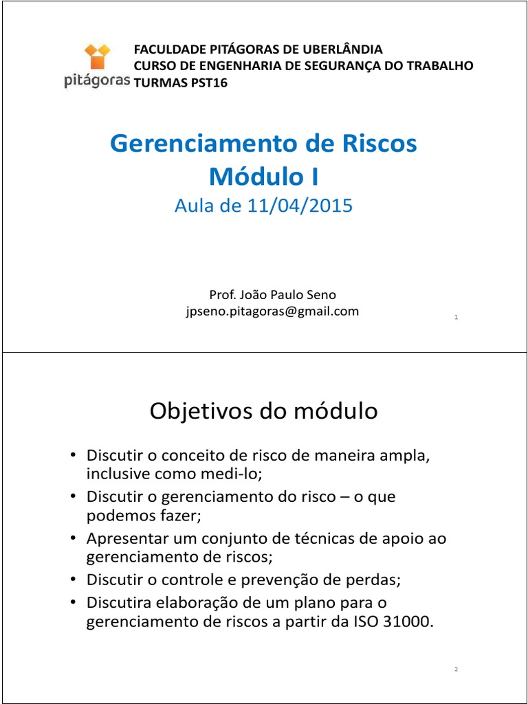 Gerenciamento de Riscos em Segurança do Trabalho | PDF | Radiação | Risco