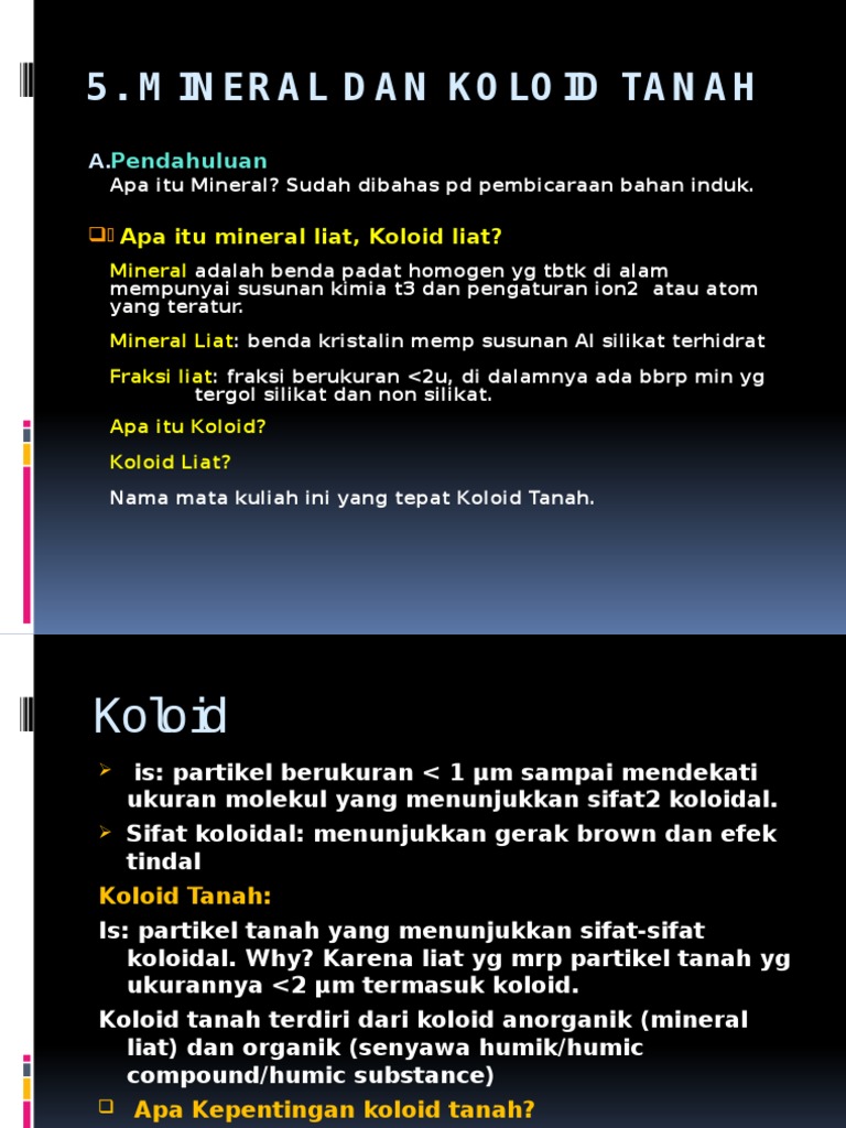 5 Mineral Dan Koloid Tanah