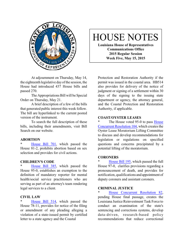 2015 House Notes Week 5 | PDF | United States House Of Representatives ...
