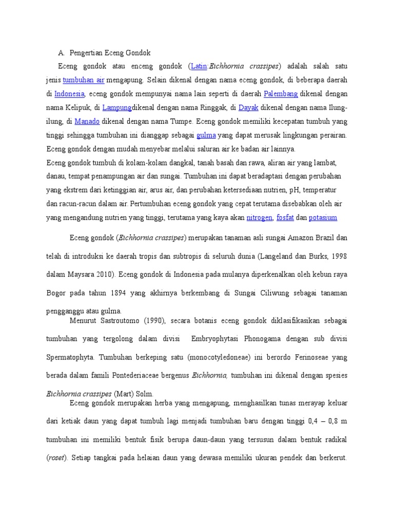 Pengertian Eceng Gondok Pdf