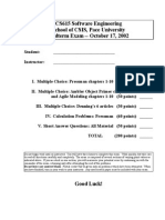 CS615 Software Engineering School of CSIS, Pace University Midterm Exam - October 17, 2002