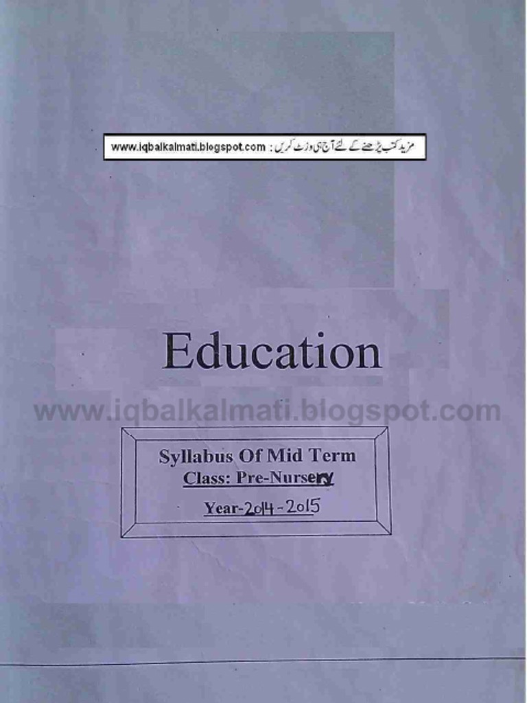 Pre nursery syllabus notes question and answer pdf