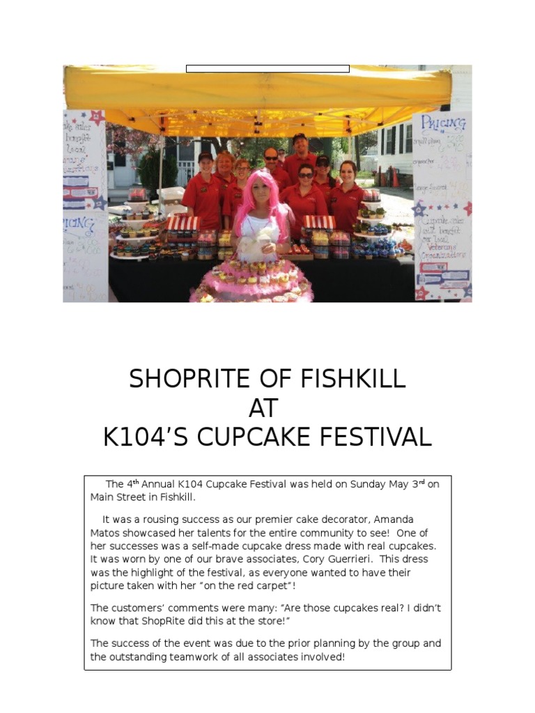 Shoprite of Fishkill AT K104'S Cupcake Festival TH RD PDF
