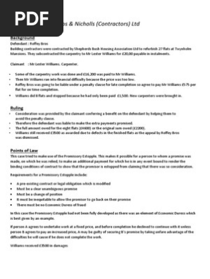 Williams V Roffey Bros Pdf