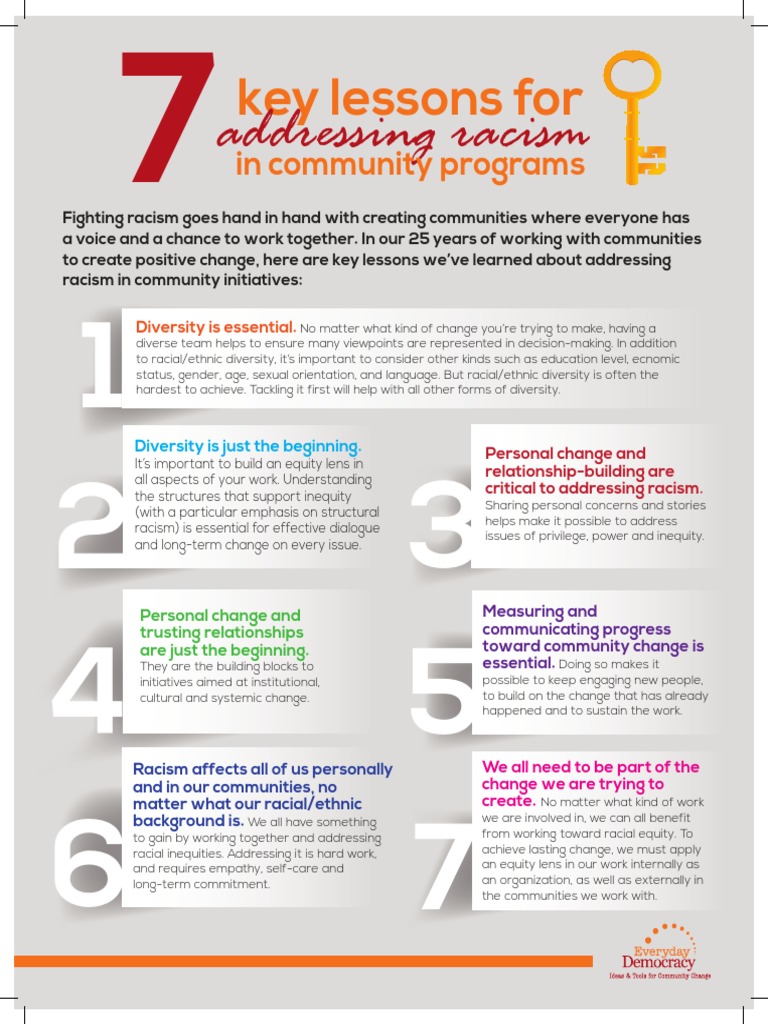 Key Lessons for Addressing Racism | PDF