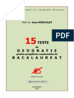 15 Teste de Geografie Pentru Pregatirea Examenului de Bacalaureat-I. Marculet PDF