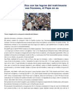 Francisco - Audiencia General 6-5-15 La Iglesia Se Edifica Con Los Logros Del Matrimonio Cristiano y Sufre Sus Fracasos