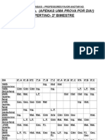 Calendário de Provas Mensais Vespertino