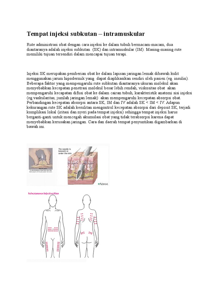 Tempat Injeksi Subkutan | PDF