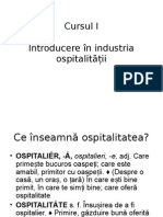 Cursul I Introducere În Industria Ospitalității