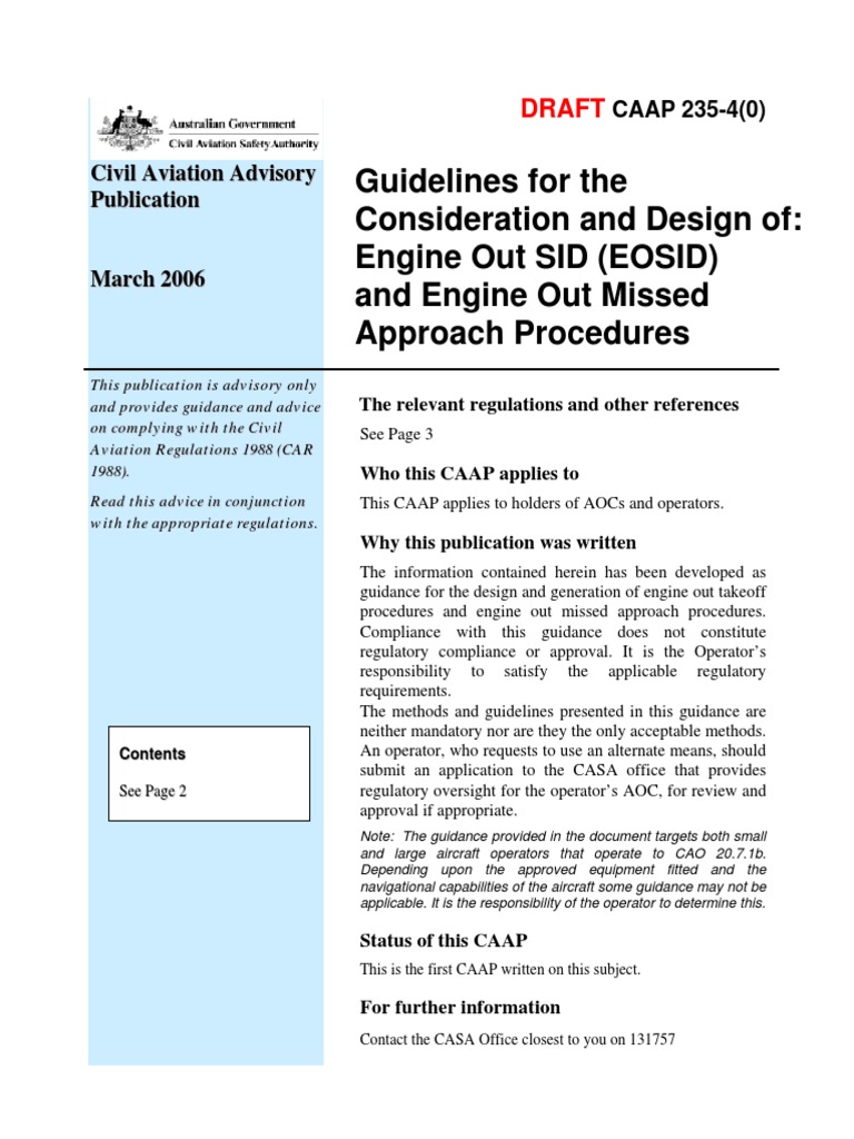 Guidelines for Developing Engine Out Standard Instrument Departures and