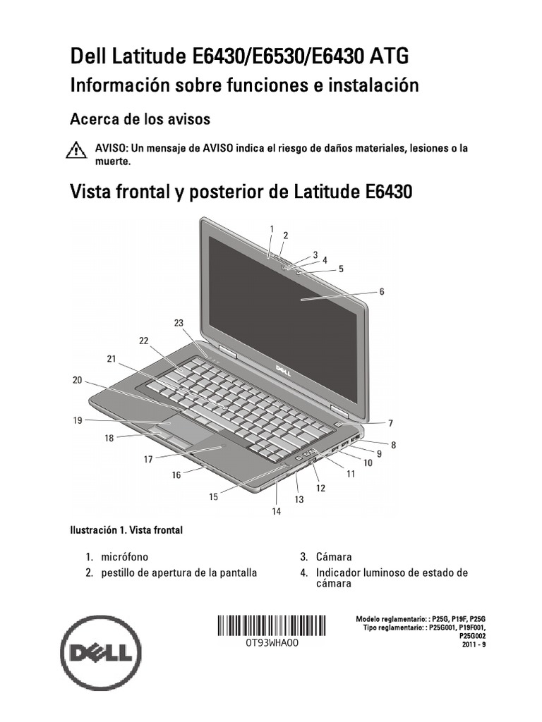 Dell Latitude E6430/E6530/E6430 ATG Información sobre funciones e