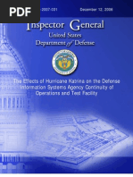 Download The Effects of Hurricane Katrina on the Defense Information Systems Agency Continuity of Operations and Test Facility by americana SN265477 doc pdf