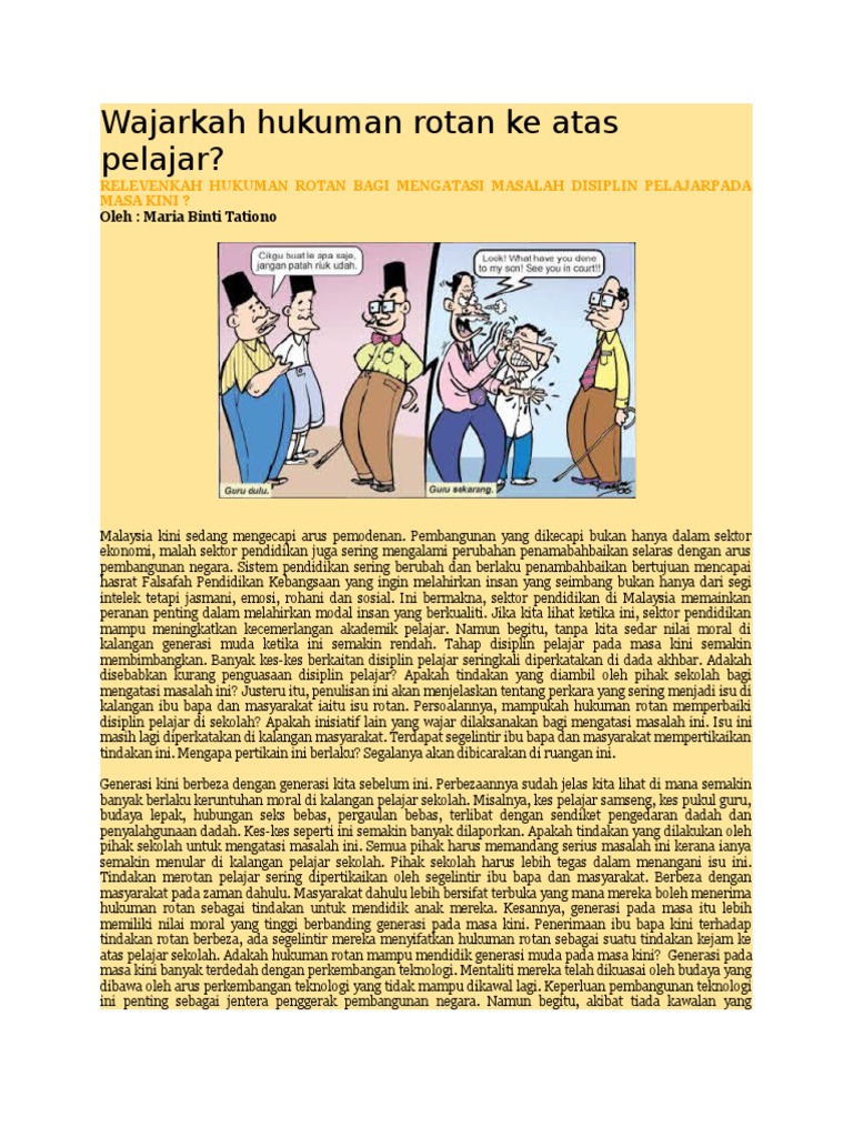 Wajarkah Hukuman Rotan Ke Atas Pelajar Pdf
