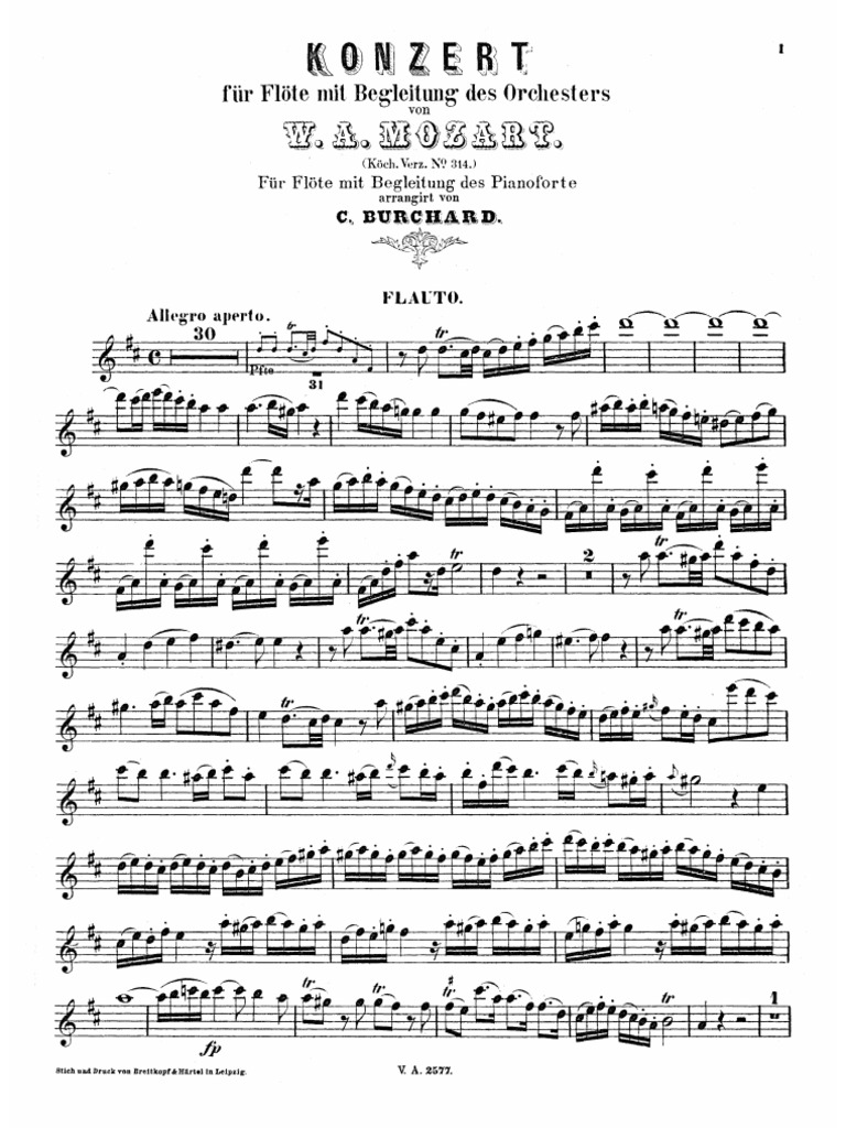 Mozart Flute Concerto no. 2 in D Wolfgang Amadeus Mozart Classical