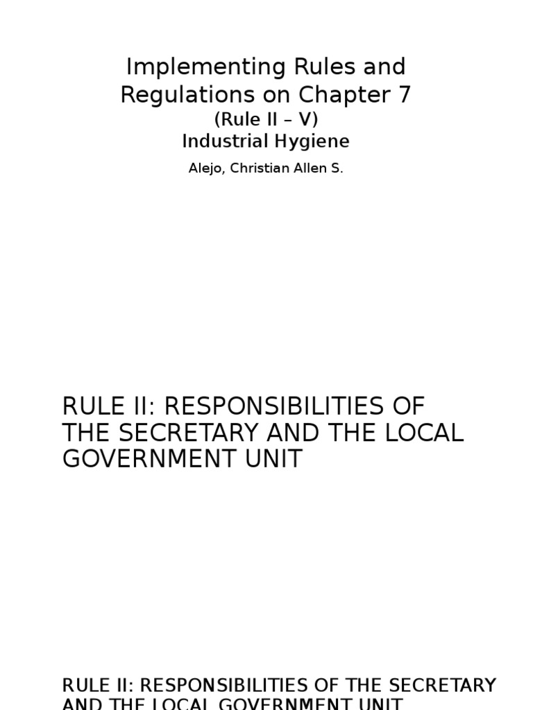 Implementing Rules and Regulations On Chapter 7 PDF Sanitary Sewer