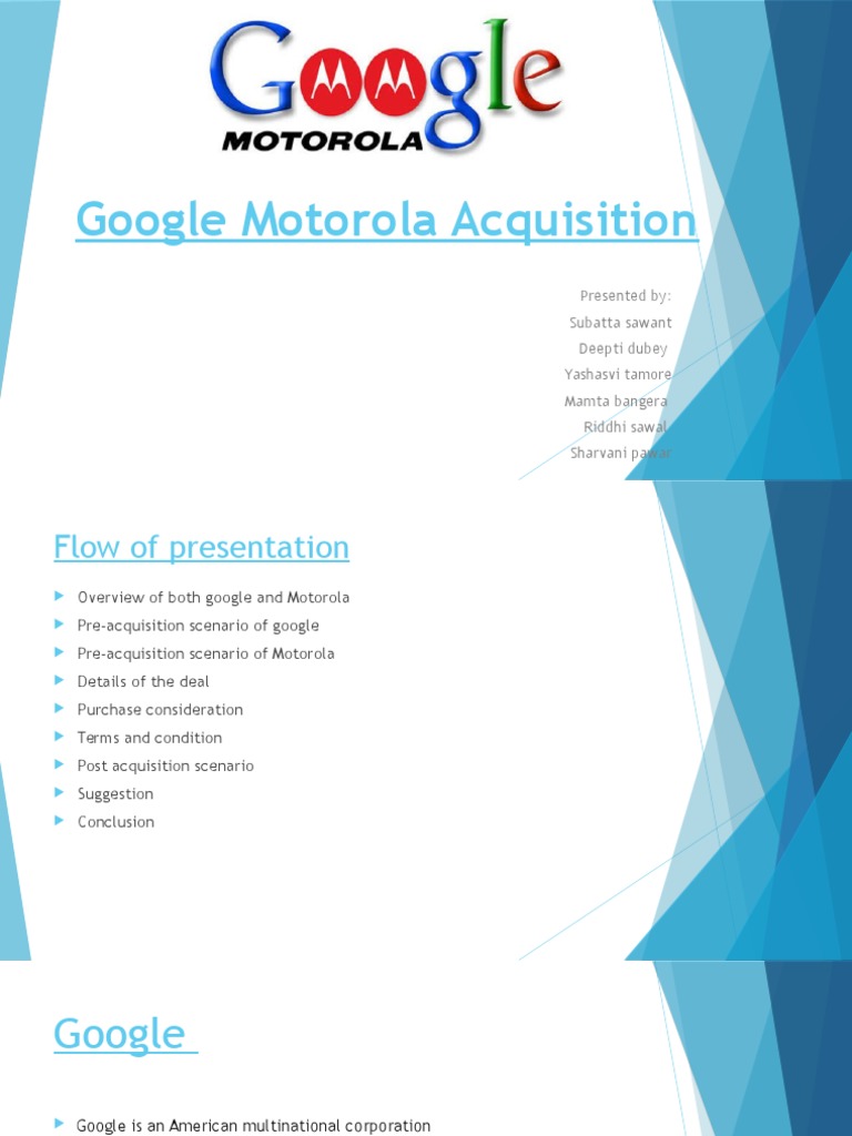 google motorola acquisition case study