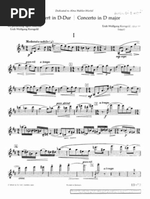 Korngold Violin Concerto Compositions For Orchestra Violin