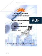 Registration Policy and Guide To The APC: The South African Council Quantity Surveying Profession